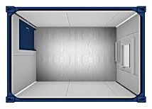 Büro- / Mannschaftscontainer 10′ – 2,989 × 2,435 mm