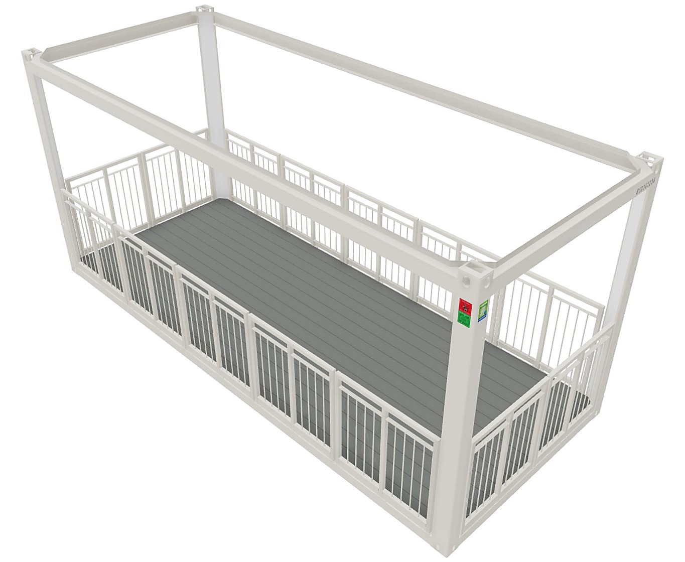 Terrassencontainer mit Dach 20′