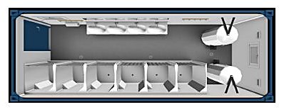 Sanitärcontainer 20′ Duschcontainer – 6.055 × 2.435 mm