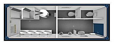 Sanitärcontainer 20′ Dusche & WC – 6.055 × 2.435 mm