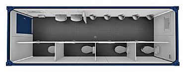 Sanitärcontainer 20′ Herren – 6.055 × 2.435 mm