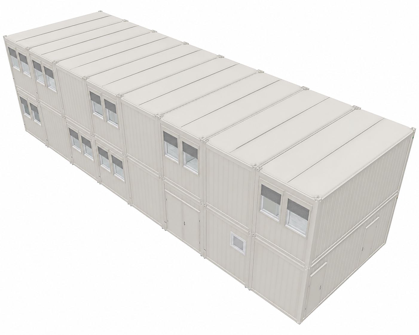 Bürocontaineranlage 19,54 × 6,06 m – zweigeschossig