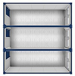 Dreieranlage 20′ – Büro- / Mannschaftscontainer 6.055 × 7.314 mm